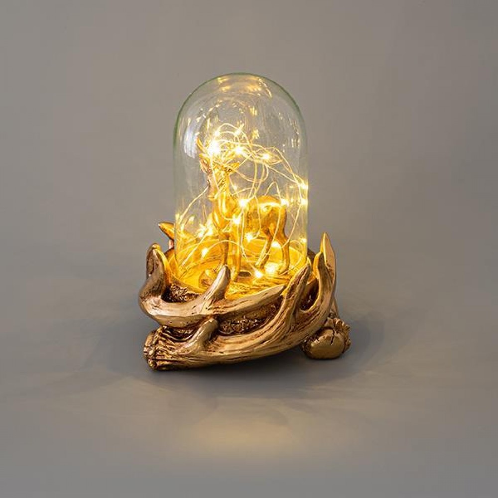 ΦΩΤΙΖΟΜΕΝΟ LED ΔΙΑΚΟΣΜΗΤΙΚΟ,20 LED,  ΜΕ ΤΑΡΑΝΔΟ ΣΤΟ ΕΣΩΤΕΡΙΚΟ ΤΟΥ, ΜΠΑΤΑΡΙΑΣ, 14,5x18,8cm Magic Christmas