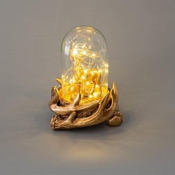 ΦΩΤΙΖΟΜΕΝΟ LED ΔΙΑΚΟΣΜΗΤΙΚΟ,20 LED,  ΜΕ ΤΑΡΑΝΔΟ ΣΤΟ ΕΣΩΤΕΡΙΚΟ ΤΟΥ, ΜΠΑΤΑΡΙΑΣ, 14,5x18,8cm Magic Christmas