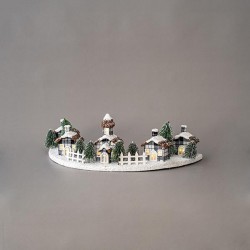 ΗΜΙΚΥΚΛΙΟ ΦΩΤΙΖΟΜΕΝΟ ΔΙΑΚΟΣΜΗΤΙΚΟ, 11 LED, ΜΕ ΣΠΙΤΑΚΙΑ, 61X31X21CM Magic Christmas