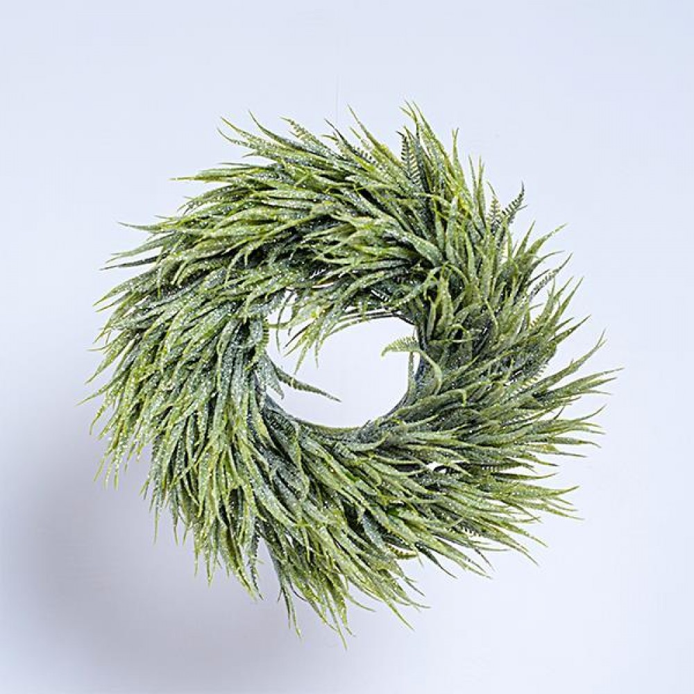 ΣΤΕΦΑΝΙ ΠΡΑΣΙΝΟ, ΜΕ ΑΣΗΜΙ GLITTER, 35cm Magic Christmas