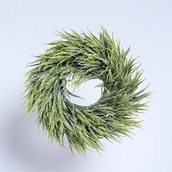 ΣΤΕΦΑΝΙ ΠΡΑΣΙΝΟ, ΜΕ ΑΣΗΜΙ GLITTER, 35cm Magic Christmas