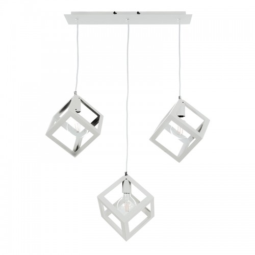 InLight Κρεμαστό φωτιστικό από λευκό μέταλλο 3XE27 D:60cm (4400-3-WH-ΡΑΓΑ)