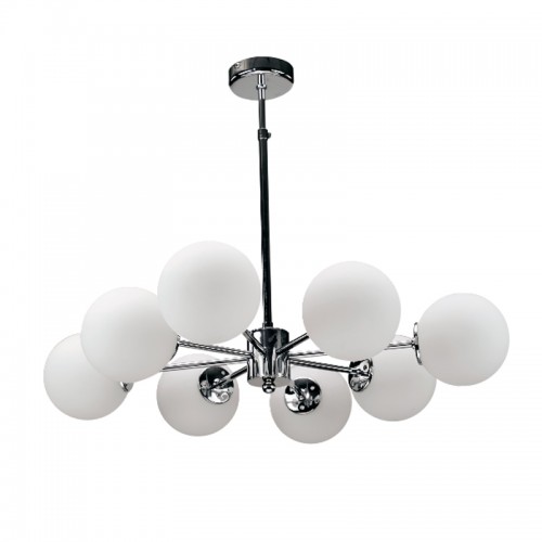 InLight Κρεμαστό φωτιστικό από χρώμιο μέταλλο και λευκή οπαλίνα 8XG9 D:75cm (5321-8)