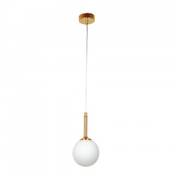 InLight Κρεμαστό φωτιστικό από χρυσαφί μέταλλο και λευκή οπαλίνα 1XG9 D:13cm (4016-1)