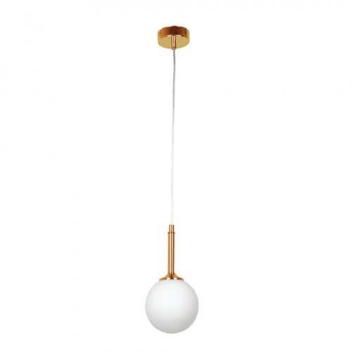 InLight Κρεμαστό φωτιστικό από χρυσαφί μέταλλο και λευκή οπαλίνα 1XG9 D:13cm (4016-1)