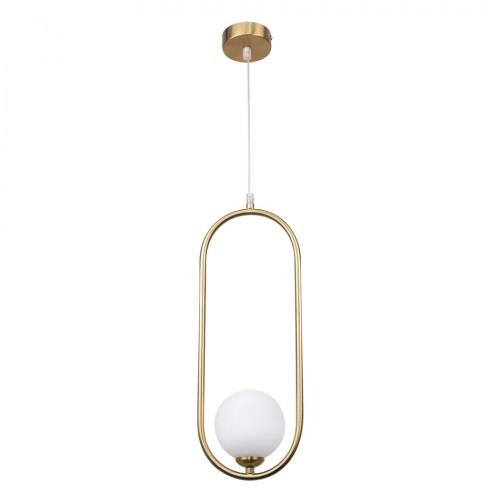 InLight Κρεμαστό φωτιστικό σε χρυσαφί χρώμα και λευκή οπαλίνα 1XG9 D:40cm (4022-GL)