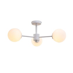 InLight Κρεμαστό φωτιστικό από λευκό μέταλλο και λευκή οπαλίνα 3XG9 D:50cm (5013-3)