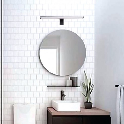 InLight Επιτοίχιο φωτιστικό LED 15W 4000K από πλαστικό σε χρώμιο απόχρωση D:60cm (1043-Α) ΜΕ ΤΡΕΙΣ ΤΡΟΠΟΥΣ ΤΟΠΟΘΕΤΗΣΗΣ