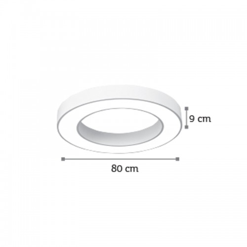 InLight Κρεμαστό φωτιστικό LED 50W 4000K σε λευκή απόχρωση D:80cm (6171-80-WH)