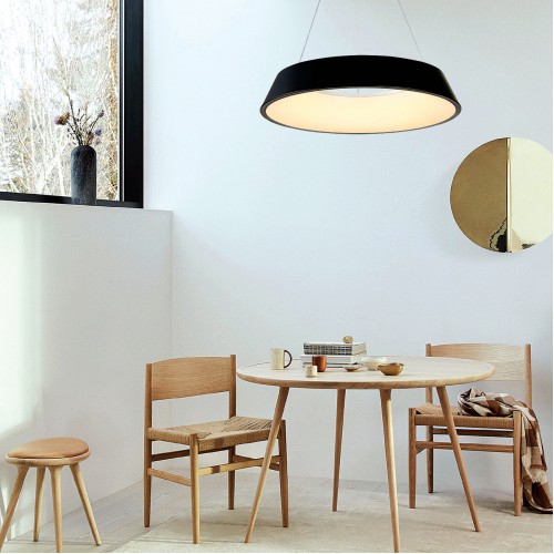 InLight Κρεμαστό φωτιστικό LED 50W 4000K από μαύρο μέταλλο και ακρυλικό D:60,5cm (6010-Α)