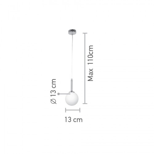 InLight Κρεμαστό φωτιστικό από χρυσαφί μέταλλο και λευκή οπαλίνα 1XG9 D:13cm (4016-1)