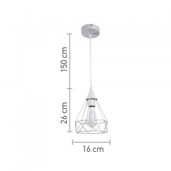 InLight Κρεμαστό φωτιστικό από λευκό μέταλλο 1XE27 D:16cm (4024-WH)