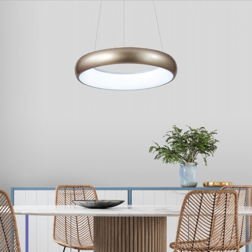 InLight Κρεμαστό φωτιστικό LED 110W 3CCT από λευκό ακρυλικό D:60cm (42023-A-White)