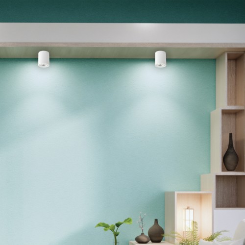 InLight Φωτιστικό οροφής από μαύρο μέταλλο 1XGu10 D:7,8cm (42025-BL)