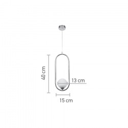 InLight Κρεμαστό φωτιστικό σε μαύρη απόχρωση και λευκή οπαλίνα 1XG9 D:40cm (4021-BL)