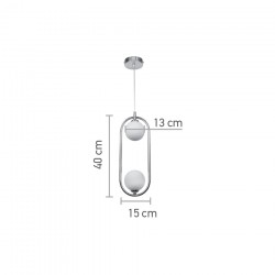 InLight Κρεμαστό φωτιστικό σε μαύρη απόχρωση και λευκή οπαλίνα 2XG9 D:40cm (4023-BL)