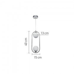 InLight Κρεμαστό φωτιστικό σε χρώμιο απόχρωση και λευκή οπαλίνα 2XG9 D:40cm (4023-CH)