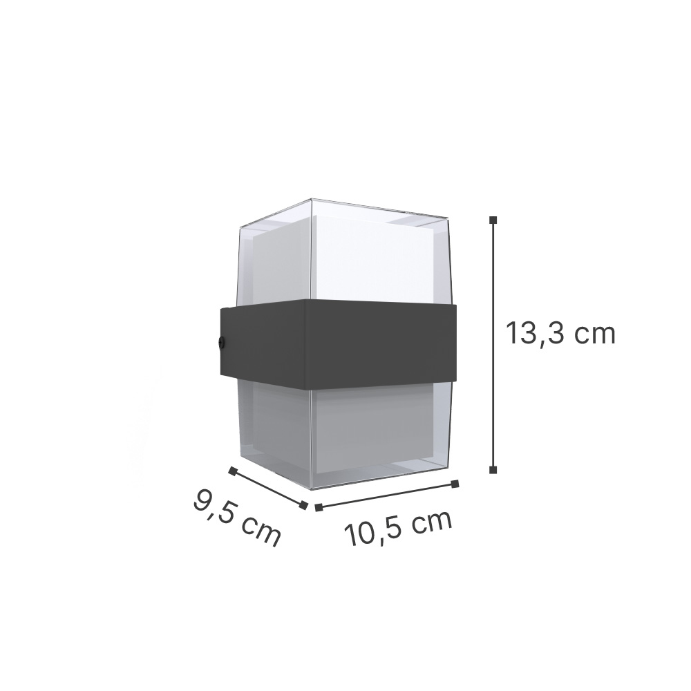 InLight Louise LED 8W 3000K Απλίκα Εξωτερικού Χώρου Ανθρακί D:10,5cmx13,3cm (80203341)