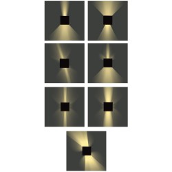 InLight Emerald LED 10W 3000K Απλίκα Εξωτερικού Χώρου Γκρι D:9,9cmx9,9cm