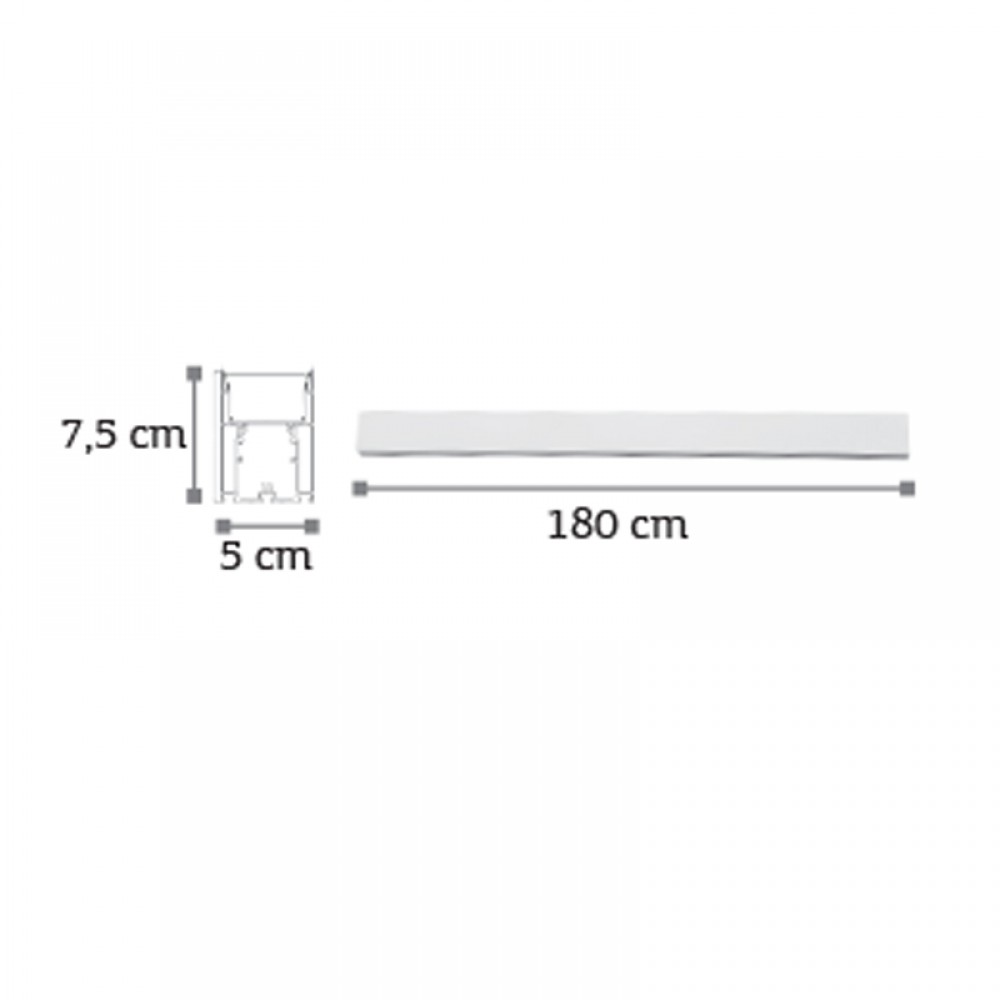InLight Κρεμαστό φωτιστικό LED 60W 3CCT (By Switch) από αλουμίνιο σε λευκή απόχρωση D:180cm (6072-180-WH)