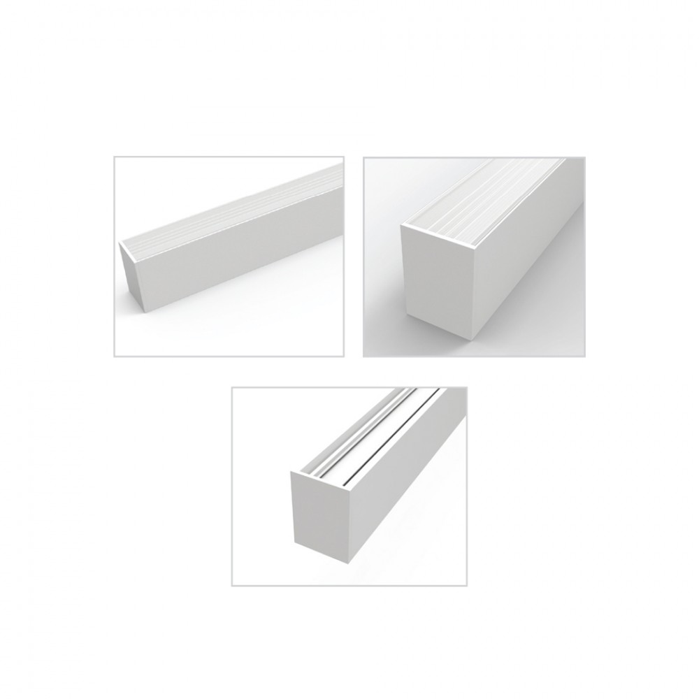 InLight Κρεμαστό φωτιστικό LED 60W 3CCT (By Switch) από αλουμίνιο σε λευκή απόχρωση D:180cm (6072-180-WH)