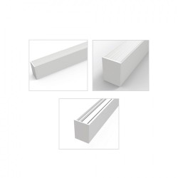 InLight Κρεμαστό φωτιστικό LED 40W 3CCT (By Switch) από αλουμίνιο σε λευκή απόχρωση D:120cm (6072-120-WH)