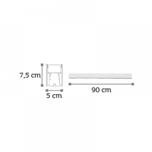 InLight Κρεμαστό φωτιστικό LED 30W 3CCT (By Switch) από αλουμίνιο σε λευκή απόχρωση D:90cm (6072-90-WH)