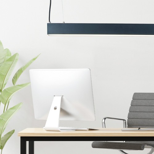 InLight Κρεμαστό φωτιστικό LED 30W 3CCT (By Switch) από αλουμίνιο σε μαύρη απόχρωση D:90cm (6072-90-BL)