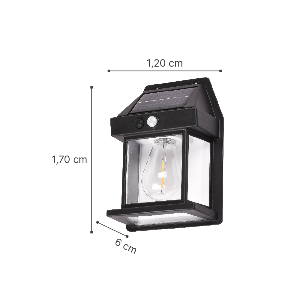 InLight Faber-LED 10W 3CCT Solar Wall Light in Black Color (80204411S)