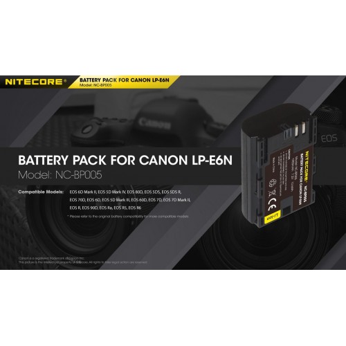 ΜΠΑΤΑΡΙΑ NITECORE for Canon LP-E6N, 7.2V , 1900mAh, 13.6Wh