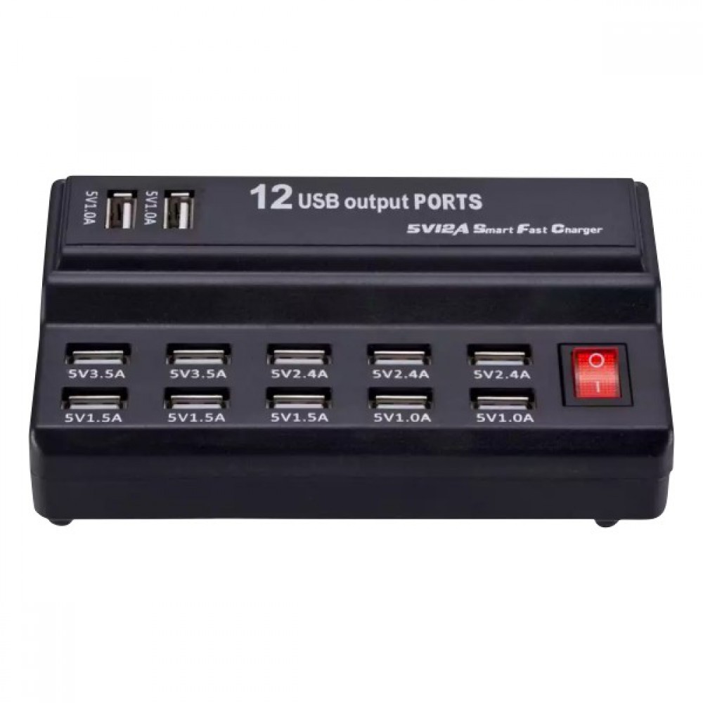 Πολυφορτιστής USB 12 θέσεων 5V | 12A - Spotlight