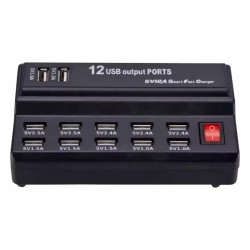 Πολυφορτιστής USB 12 θέσεων 5V | 12A - Spotlight