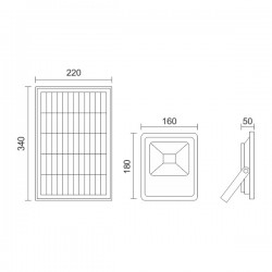 ΗΛΙΑΚΟΣ ΠΡΟΒΟΛΕΙΣ LED ΜΕ ΑΙΣΘΗΤΗΡΑΣ 30W 6500K Spotlight