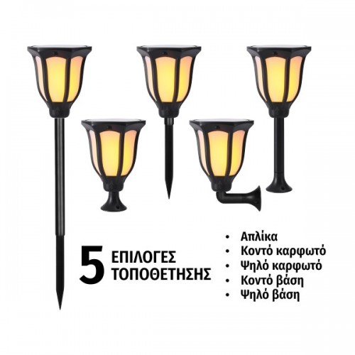 ΗΛΙΑΚΟ ΦΩΤΙΣΤΙΚΟ ΜΕ ΕΦΕ ΚΙΝΟΥΜΕΝΗΣ ΦΛΟΓΑΣ 1W Spotlight