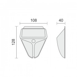 ΗΛΙΑΚΟ ΦΩΤΙΣΤΙΚΟ ΤΟΙΧΟΥ LED ΜΕ ΑΙΣΘΗΤΗΡΑ PIR 2W 3000K Spotlight
