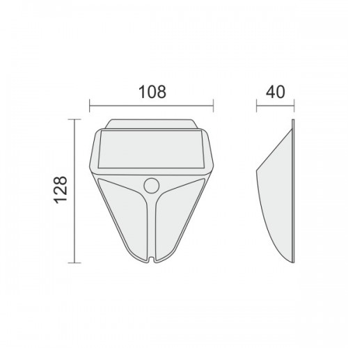 ΗΛΙΑΚΟ ΦΩΤΙΣΤΙΚΟ ΤΟΙΧΟΥ LED ΜΕ ΑΙΣΘΗΤΗΡΑ PIR 2W 3000K Spotlight
