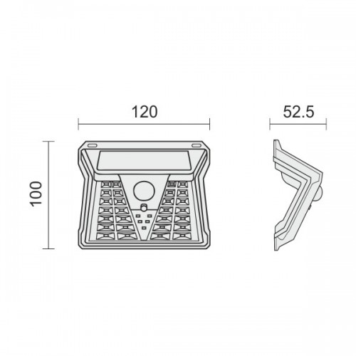 ΗΛΙΑΚΟ ΦΩΤΙΣΤΙΚΟ ΤΟΙΧΟΥ LED ΜΕ ΑΙΣΘΗΤΗΡΑ PIR 2W 3000K Spotlight