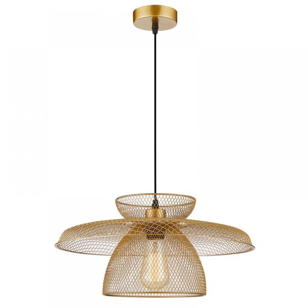 Κρεμαστό Φωτιστικό Μονόφωτο Χρυσό 1xE27 Maronti - Viokef