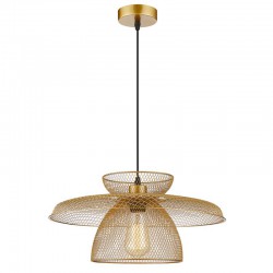 Κρεμαστό Φωτιστικό Μονόφωτο Χρυσό 1xE27 Maronti - Viokef