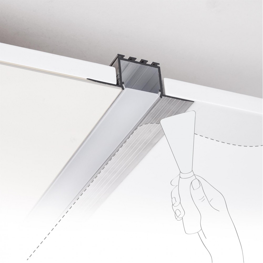 LED Γραμμικό Χωνευτό Φωτιστικό Σειρά WINT Με Πλακέτα Φωτισμού TRIDONIC 185 Lumens/Watt