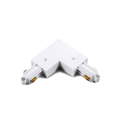 Σύνδεσμος Ένωση Γωνία 90º Για Μονοφασική Ράγα Οροφής 2 Καλωδίων Σε Λευκό ACA