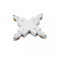 Σύνδεσμος Ένωση Σταυρός Για Μονοφασική Ράγα Οροφής 2 Καλωδίων Σε Λευκό ACA