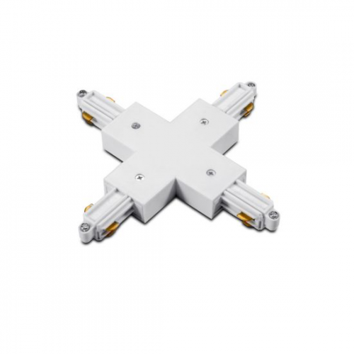 Σύνδεσμος Ένωση Σταυρός Για Μονοφασική Ράγα Οροφής 2 Καλωδίων Σε Λευκό ACA