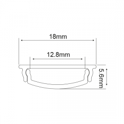 2 Μέτρα Προφίλ Αλουμινίου WHIP Με Πολυκαρβονικό Οπάλ Κάλυμμα ACA