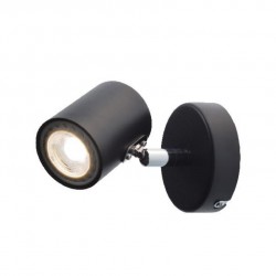 Μονό Μεταλλικό Σποτ Εσωτερικού Χώρου GU10 Μαύρο Περιστροφή Κεφαλής Και Βραχίονα - Aca Decor