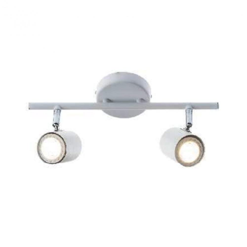 Διπλό Σποτ Εσωτερικού Χώρου GU10 Λευκό-Μαύρο Περιστροφή Κεφαλής Και Βραχίονα 