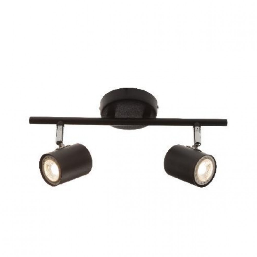 Διπλό Σποτ Εσωτερικού Χώρου GU10 Λευκό-Μαύρο Περιστροφή Κεφαλής Και Βραχίονα 