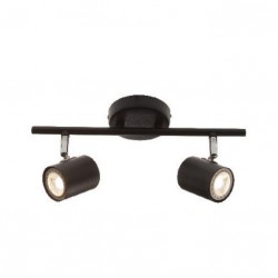 Διπλό Σποτ Εσωτερικού Χώρου GU10 Λευκό-Μαύρο Περιστροφή Κεφαλής Και Βραχίονα 