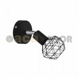 Επίτοιχο Φωτιστικό Με Ρυθμιζόμενη Κεφαλή Και Πλέγμα Σε Μαύρο Χρώμα IP20 1xE14 