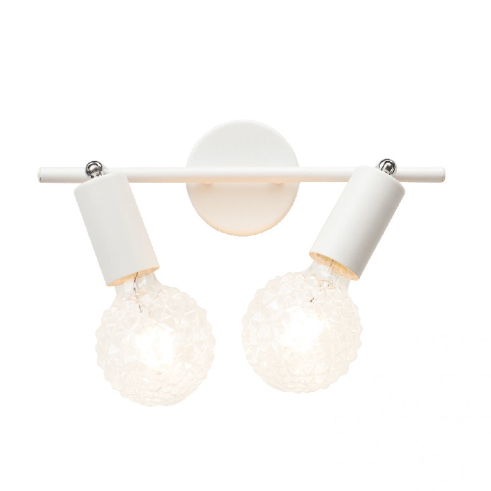 Επίτοιχο Φωτιστικό Με Ρυθμιζόμενο Βραχίωνα Και Βάση Σε Λευκό Χρώμα IP20 2xE27